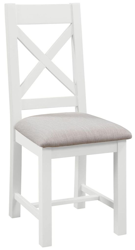 2 x Lundy White Painted Crossback Dining Chair