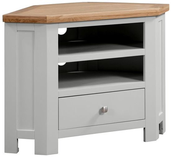 Lundy Grey Painted 90cm Corner TV Unit