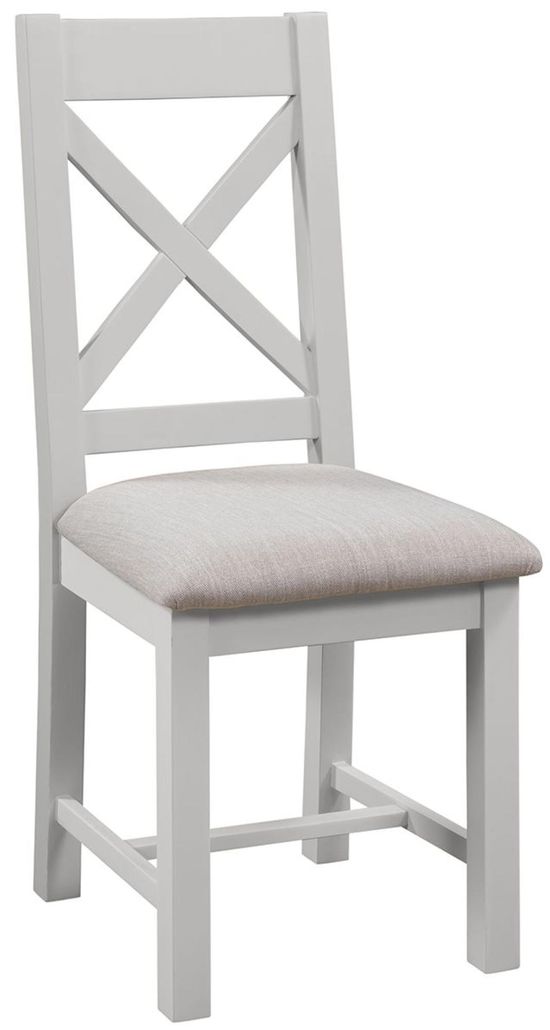 2 x Lundy Grey Painted Crossback Dining Chair