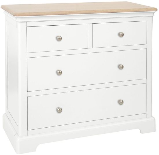 Cromwell White Painted 2+2 Drawer Chest
