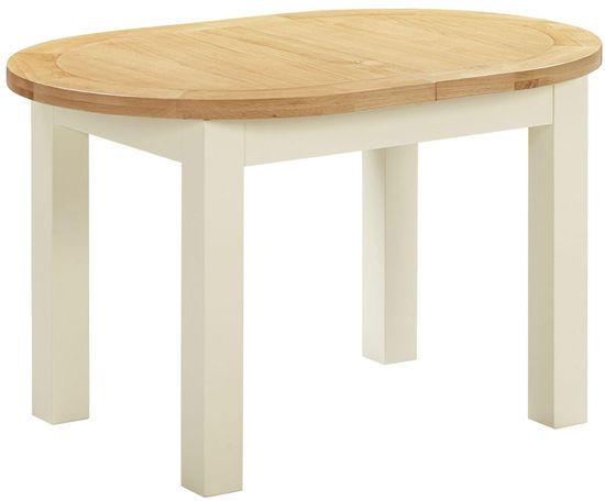 Lundy Ivory Painted 4-6 Seater Oval Extending Dining Table - 130cm-170cm