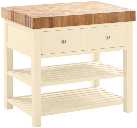 Lundy Ivory Painted 2 Drawer Butchers Block