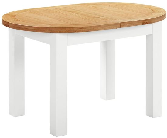Lundy White Painted 4-6 Seater Oval Extending Dining Table - 130cm-170cm