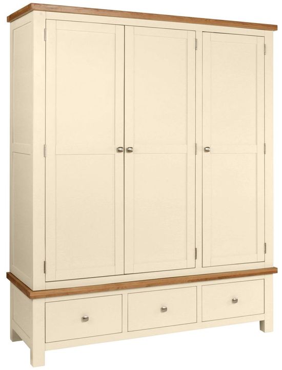 Lundy Ivory Painted 3 Door Triple Wardrobe