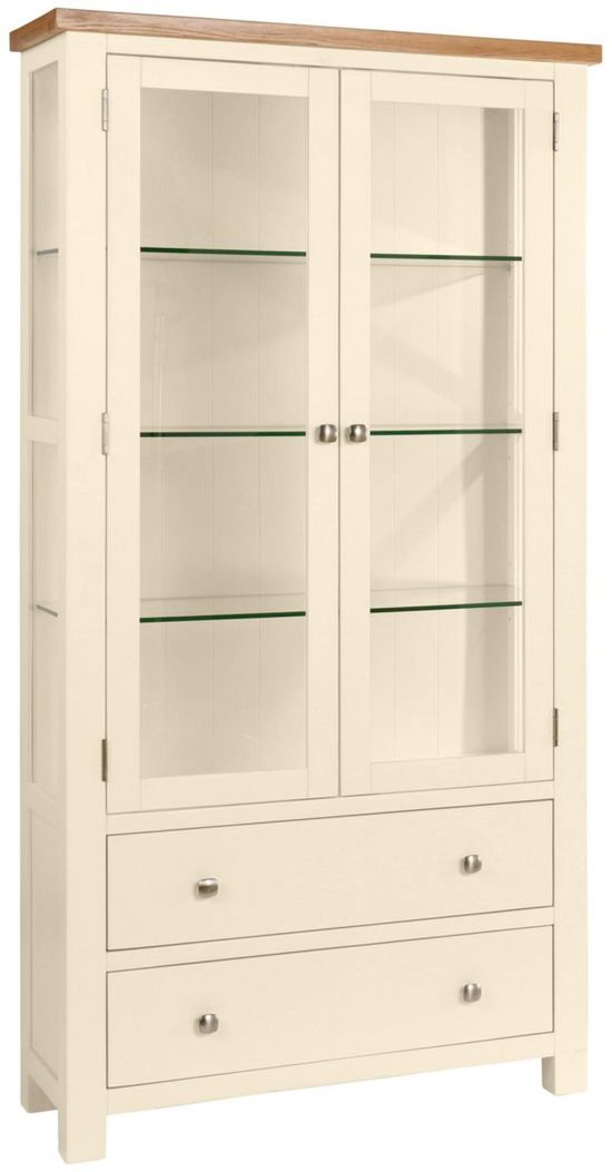 Lundy Ivory Painted 2 Door Display Cabinet