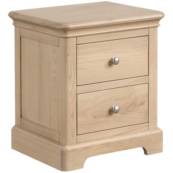 Romford Oak 2 Drawer Bedside Cabinet