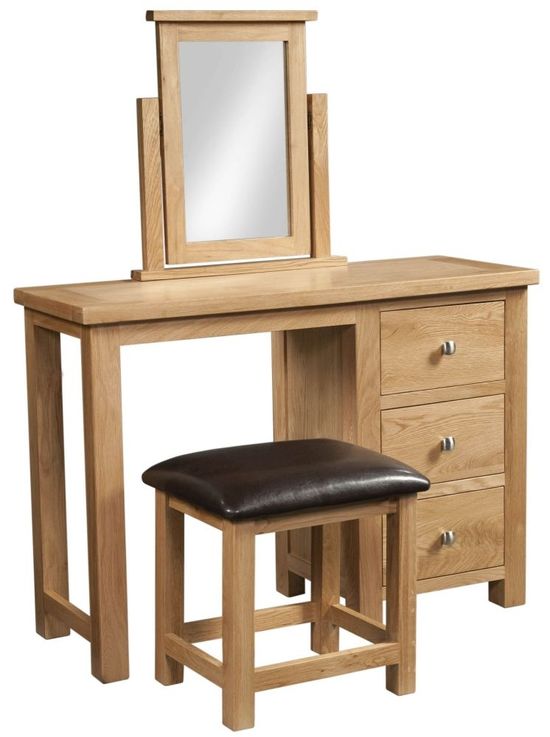 Appleby Oak 3 Drawer Single Dressing Table Set
