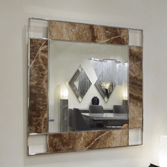 Marble Inlay Square Wall Mirror - Variation Available
