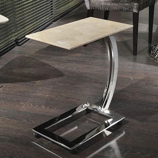 Swan Marble Accent Table with Steel Base - Variation Available