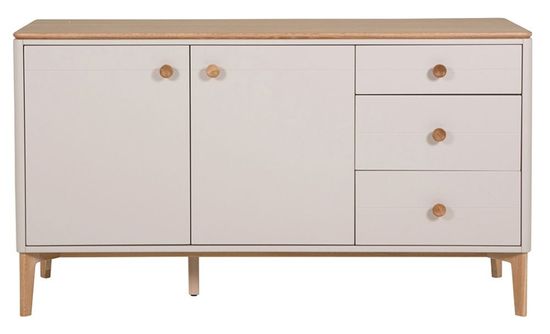 Vida Living Marlow Cashmere Oak Medium Sideboard, 81cm with 2 Door 3 Drawer