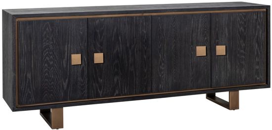 Hunter Black Oak 200cm Extra Large Sideboard with Gold Trim