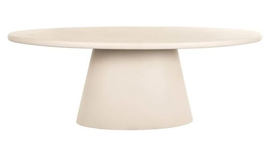 Clayton Lime Plaster 10 Seater Oval Pedestal Dining Table