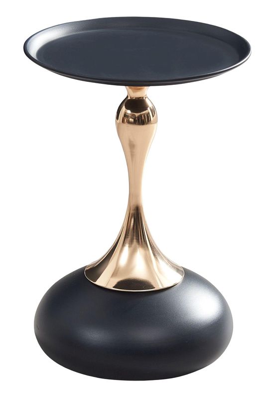 Dumbbells Black and Gold Round Wine Table