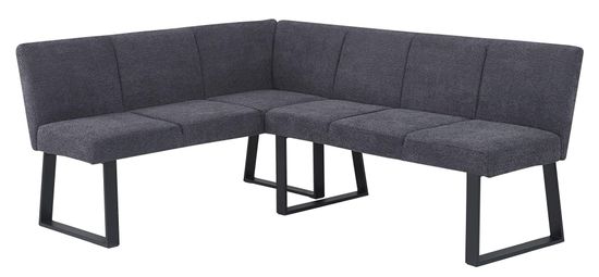 Bronx Dark Grey Fabric Corner Dining Bench - LHF