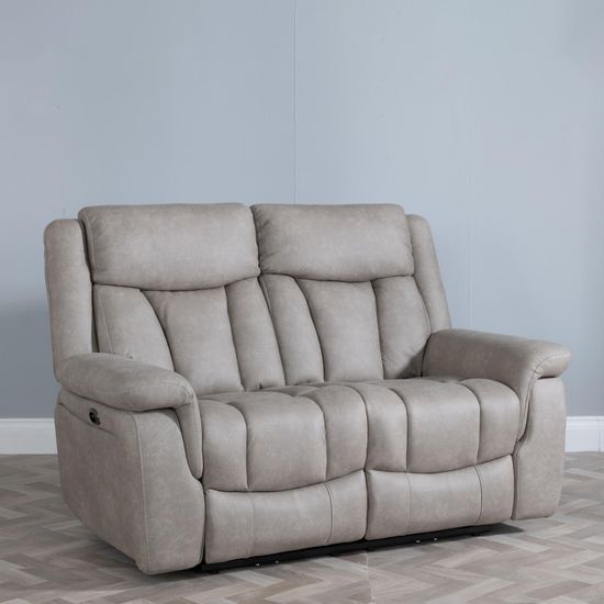 Dylan Sandstone Fabric 2 Seater Electric Recliner Sofa