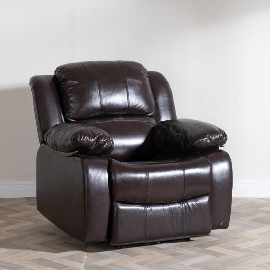 London Burgundy Leather Recliner Armchair