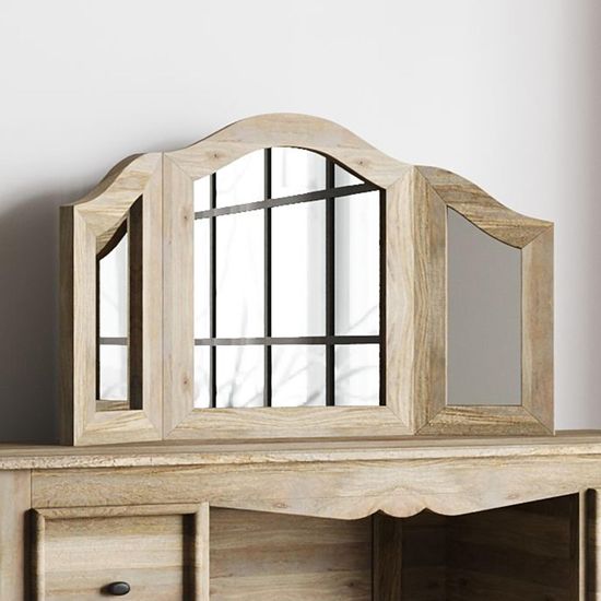 Fleur French Style Grey Triple Mirror