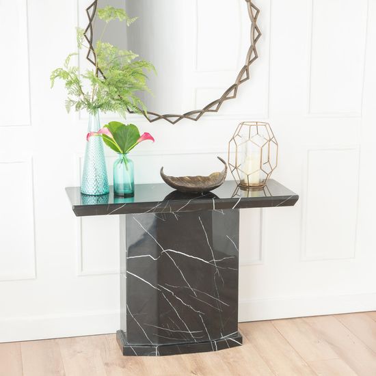 Naples Black Marble Console Table