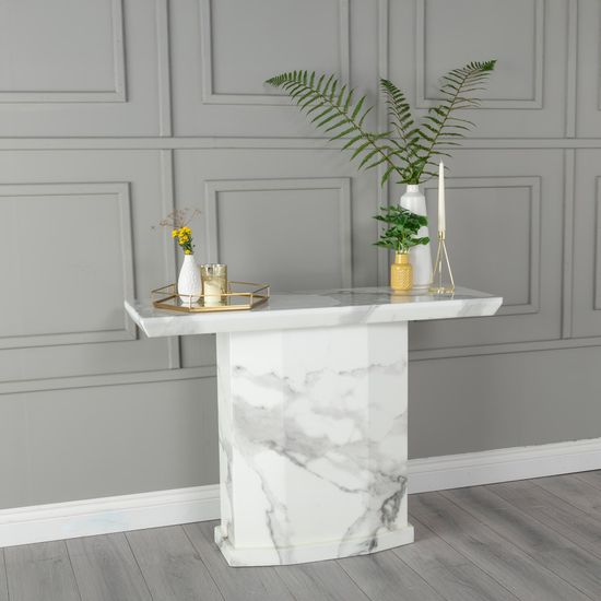 Naples White Marble Console Table