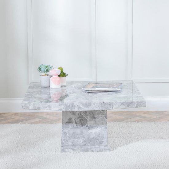 Turin Grey Marble Square Coffee Table