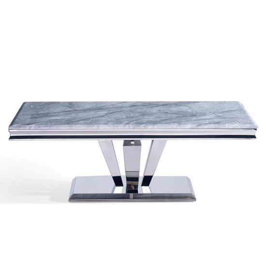 Dolce Grey Marble and Chrome Coffee Table