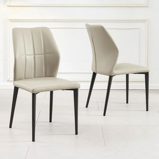 Clearance - Harrow Taupe Leather Dining Chair