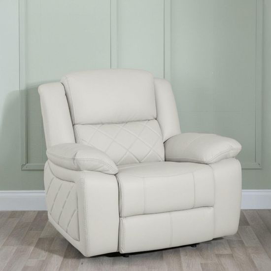 Bentley Cream Leather Recliner Armchair