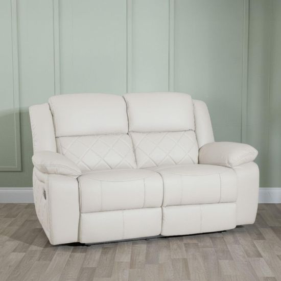 Bentley Cream Leather 2 Seater Recliner Sofa
