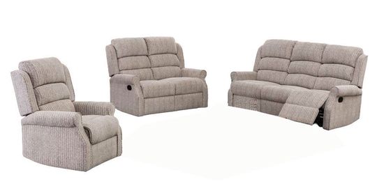 Windsor Natural Fabric Recliner Sofa Suite