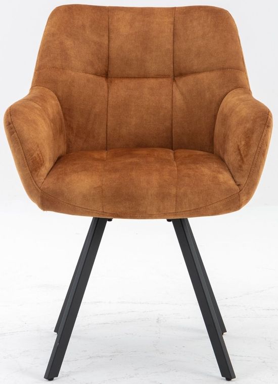 2 x Jade Rust Fabric Dining Armchair