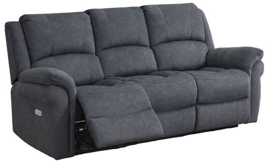 Wentworth Grey Fabric 3 Seater Recliner Sofa