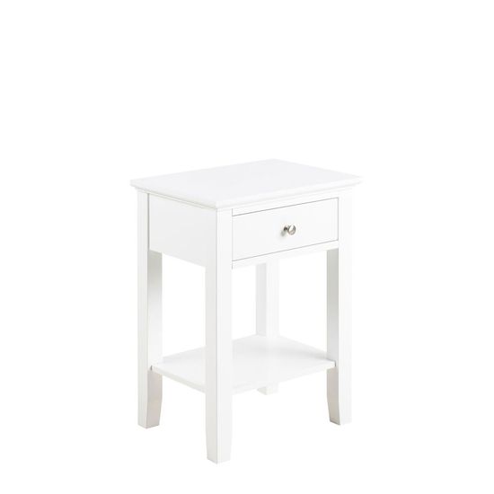 Linnea White 1 Drawer Bedside Table