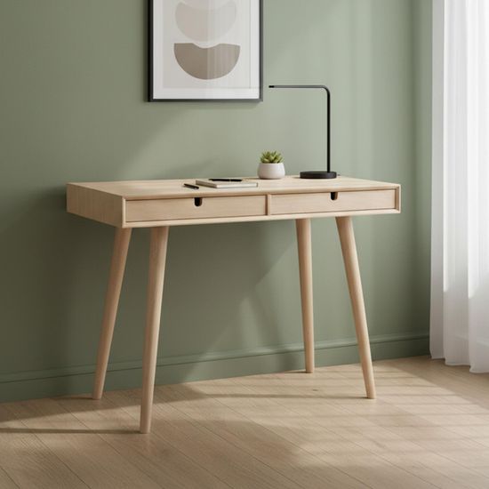 Century Oak 2 Drawer Writing Desk