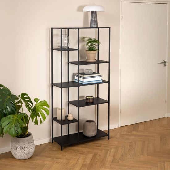 Newcastle Black Open Wide Shelving Unit