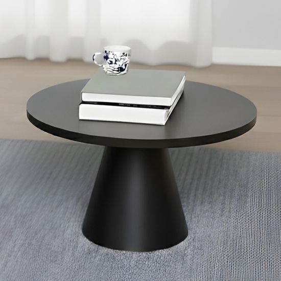 Soli Black Ceramic Round Small Coffee Table