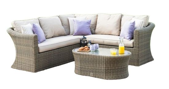 Maze Winchester Natural Rattan Small Garden Corner Group