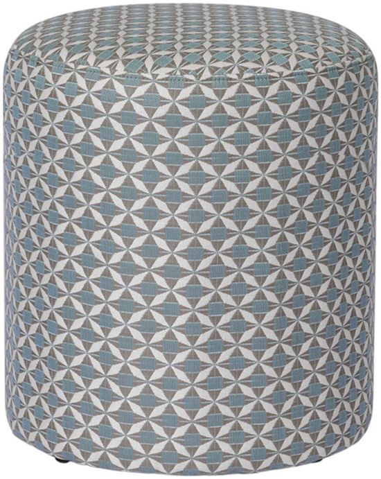 Maze Sunbrella Mosaic Blue Outdoor Footstool