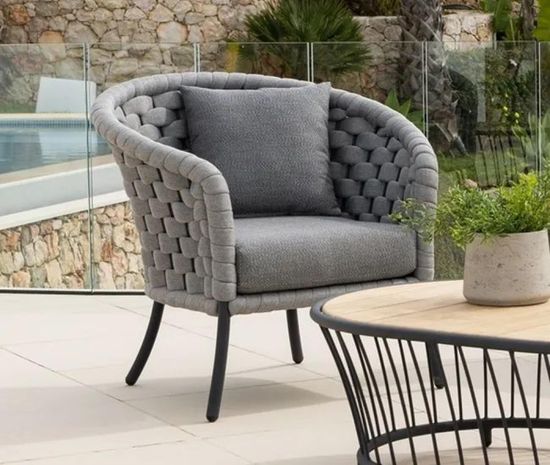 Alexander Rose Cordial Luxe Light Grey Garden Lounge Chair