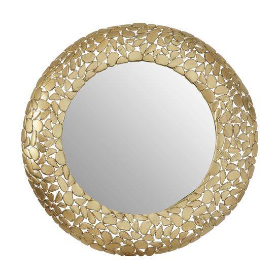 Templar Brass Pebble Effect Round Wall Mirror