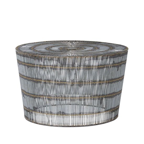 Templar Silver Wireframe Round Coffee Table