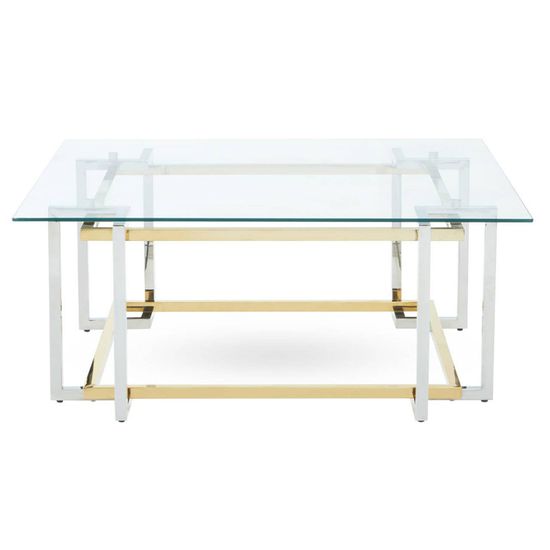Layne Glass Coffee Table with Chrome Base