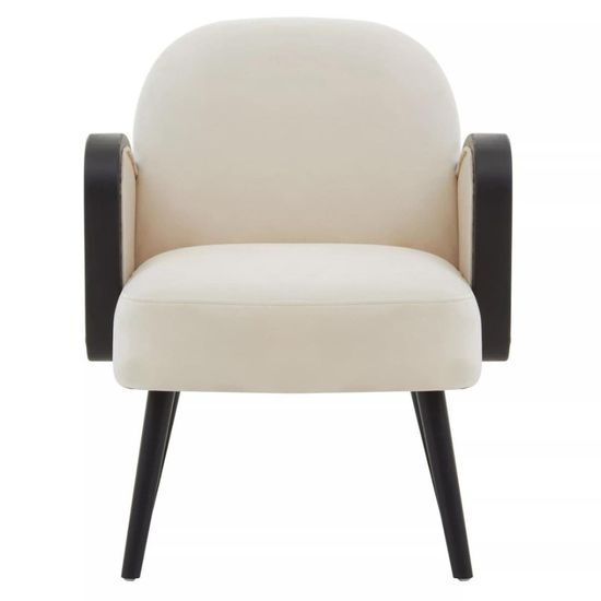 Hala Natural Velvet Fabric Upholstered Armchair
