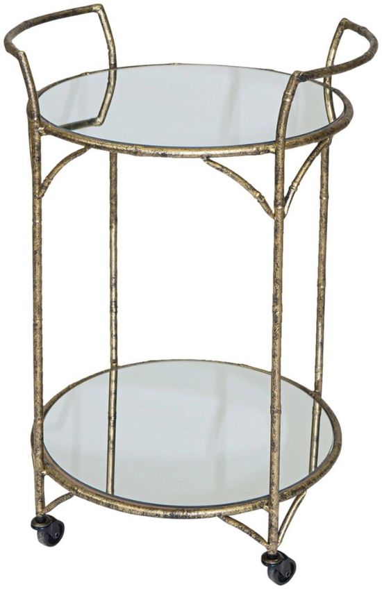 Mindy Brownes Danrich Grey and Gold Drinks Trolley