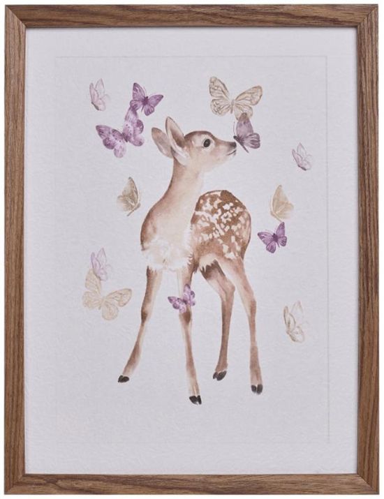 Mindy Brownes Off White and Brown Dark Wood Deer & Butterfly (Set of 2)