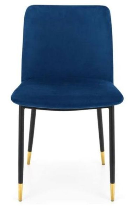 2 x Delaunay Blue Fabric Dining Chair