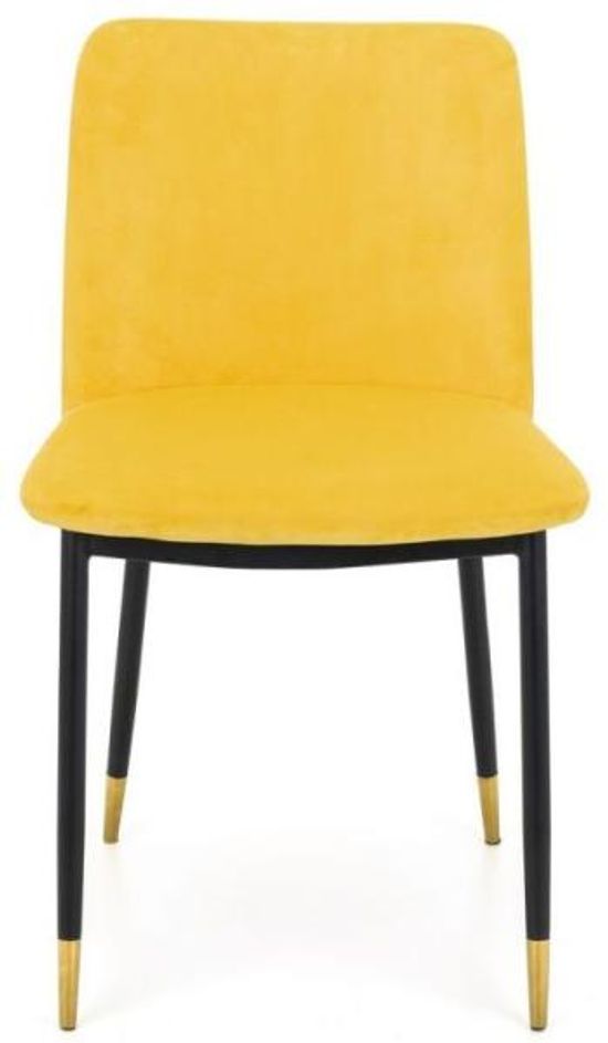 2 x Delaunay Yellow Fabric Dining Chair