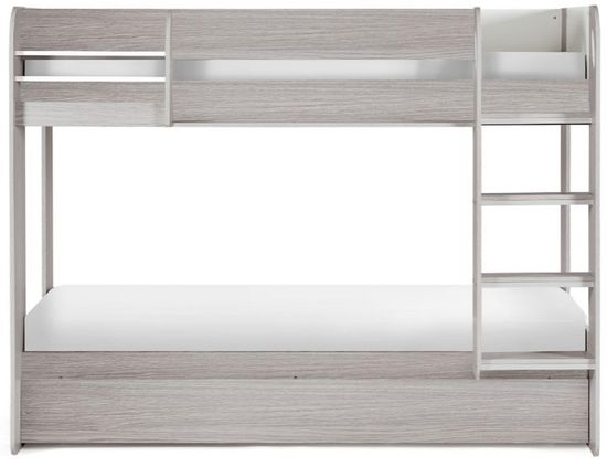 Mars Grey Oak with White Fabric Bunk Bed