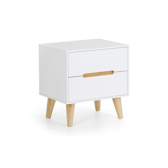 Alicia White 2 Drawer Bedside Cabinet