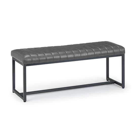 Brooklyn Charcoal Faux Leather Dining Bench