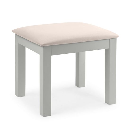 Maine Grey Padded Dressing Stool